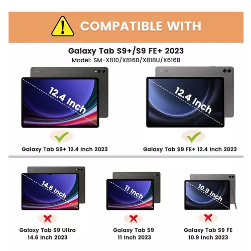 CARCASA SMART CON LÁMINA DE VIDRIO PARA GALAXY TAB S9 PLUS (12.4'), COLOR AZUL - 4