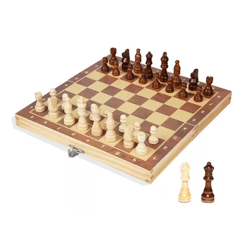 JUEGO DE MESA DE AJEDREZ DE 39 CM TAMAÑO GRANDE PROFESIONAL CON 2 FICHAS - 1