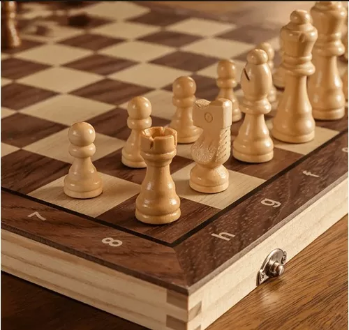 JUEGO DE MESA DE AJEDREZ DE 39 CM TAMAÑO GRANDE PROFESIONAL CON 2 FICHAS - 3
