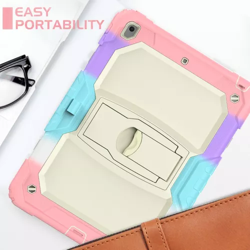 MICA Y FUNDA PARA IPAD 10.2 (8, 9 Y 7 GENERACIÓN), USO RUDO, CORREA MULTICOLOR - 4