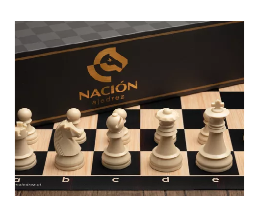 TABLERO DE AJEDREZ PROFESIONAL TIPO MADERA CON SET ABS - 1