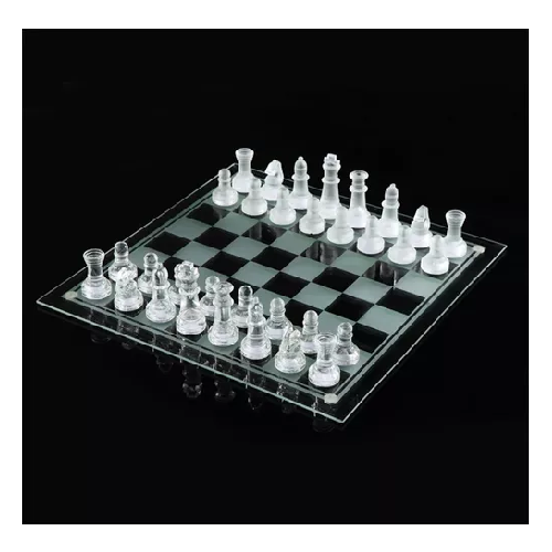 AJEDREZ DE CRISTAL CALIDAD 26X26 CM JUEGO DE MESA LUJO - 3