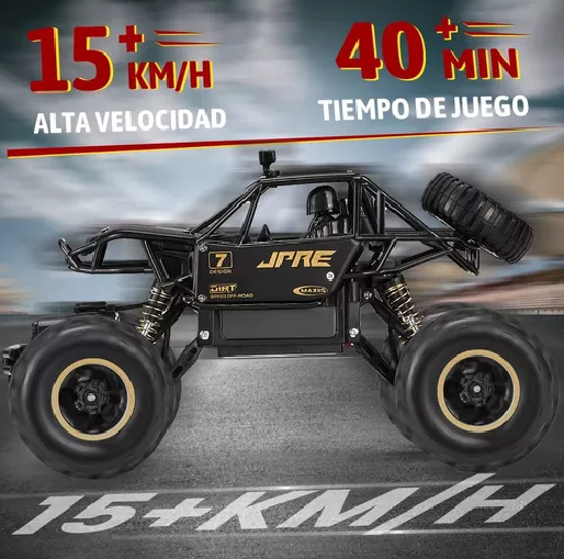 JUGUETE CARROS CONTROL REMOTO ESCALADA 4X4 29 CM + 2 BATERÍAS - 6