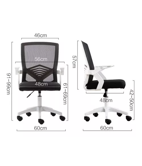 SILLA DE OFICINA EJECUTIVA ERGONÓMICA CON RESPALDO DE MALLA EN COLOR EN COLOR NEGRO - 2