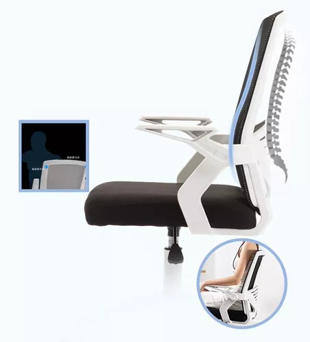 SILLA DE OFICINA EJECUTIVA ERGONÓMICA CON RESPALDO DE MALLA EN COLOR EN COLOR NEGRO - 3