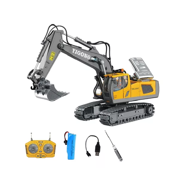 MÁQUINA DE CONSTRUCCIÓN CONTROL REMOTO EN COLOR AMARILLO - 2