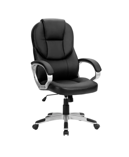 SILLA DE ESCRITORIO EJECUTIVA PREMIUM CUERO COLOR NEGRO - 1