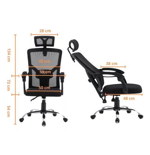 SILLA DE ESCRITORIO RECLINABLE MODELO EJECUTIVO COLOR EN COLOR NEGRO - 6