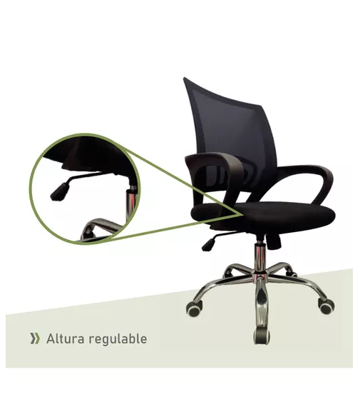SILLA DE ESCRITORIO ERGONÓMICA LUMAX EZRI CON TAPIZADO DE MESH EN COLOR EN COLOR NEGRO - 5