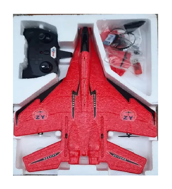 AVIÓN DE COMBATE A CONTROL REMOTO DE JUGUETE SU-35 AMC EN COLOR ROJO - 3