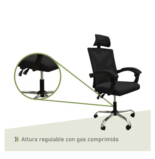 SILLA EJECUTIVA DE ESCRITORIO ERGONÓMICA LUMAX CLYDE COLOR EN COLOR NEGRO - 4