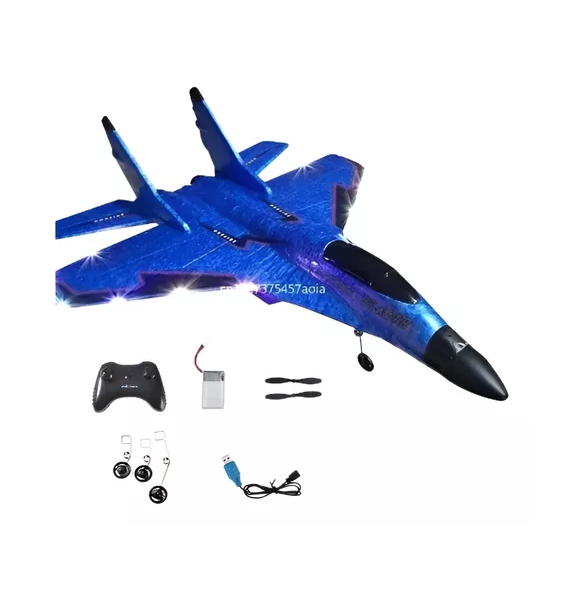 AVIÓN DE COMBATE A CONTROL REMOTO DE JUGUETE SU-35 AMC AZUL - 2