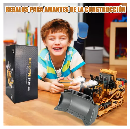 1:24 BULLDOZER DE ALEACIÓN CON CONTROL REMOTO DE 9 CANALES EN COLOR AMARILLO - 5