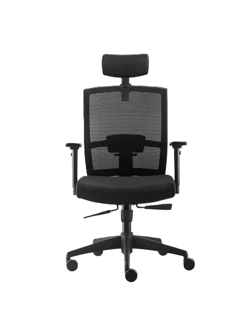 SILLA DE OFICINA TAYLOR SYNCRO CON CABECERO COLOR EN COLOR NEGRO - 1