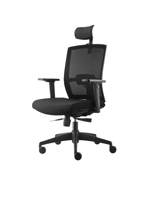 SILLA DE OFICINA TAYLOR SYNCRO CON CABECERO COLOR EN COLOR NEGRO - 2