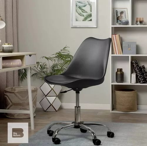 SILLA DE OFICINA BIG ROOM EAMES CON RUEDAS MINIMALISTA COLOR EN COLOR NEGRO - 4