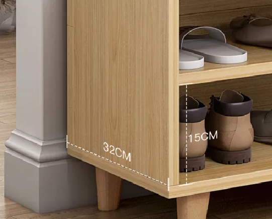 ZAPATERO ORGANIZADOR PROBADOR CON CAJONERA 67X90X32CM MARRÓN CLARO - 3