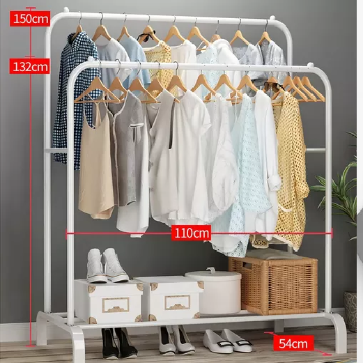 PERCHERO ORGANIZADOR ROPA DOBLE EN COLOR BLANCO METAL - 5