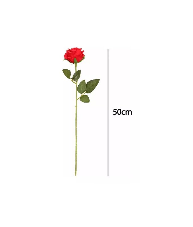PACK DE 12 ROSAS ARTIFICIALES DE TERCIOPELO EN COLOR EN COLOR ROJO - 3