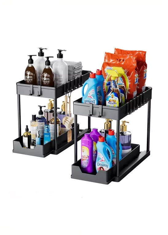 ORGANIZADOR BAJO LAVAPLATOS EXTRAIBLE COCINA BAÑO 2 UNIDADES - 2
