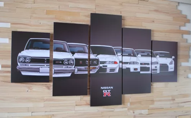 CUADRO POLÍPTICO 150X80 NISSAN GT. CON BASTIDOR DE MADERA - 2