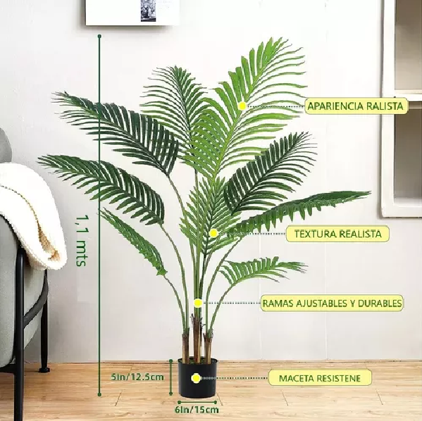 TIRAS PLANTA ARTIFICIAL ENREDADERA PALMERA 1.1M DECORACIÓN - 6
