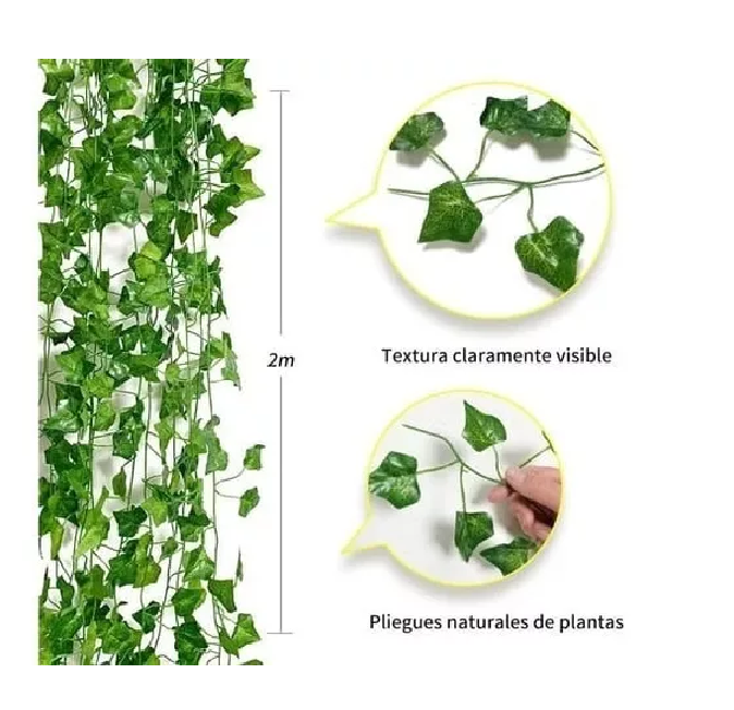 48 TIRAS PLANTA ARTIFICIAL ENREDADERA 210CM DECORACIÓN - 3