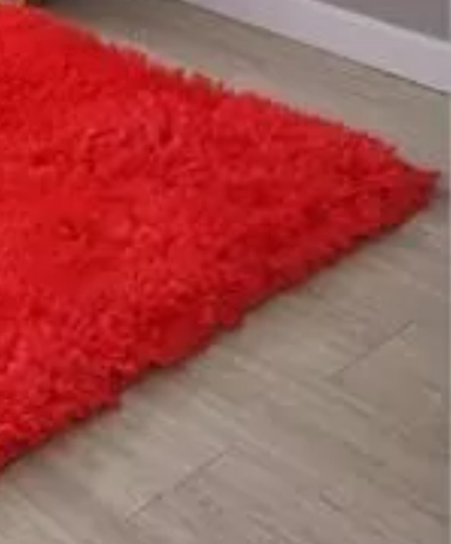 ALFOMBRA PELUDA GRANDE 2X2.4 M EN COLOR EN COLOR ROJO - 1