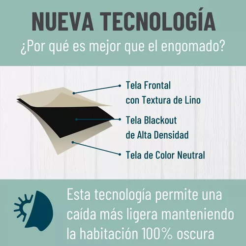 CORTINA BLACKOUT 100% 2 PAÑOS 140X220CM TEXTURA LINO TURQUESA - 5