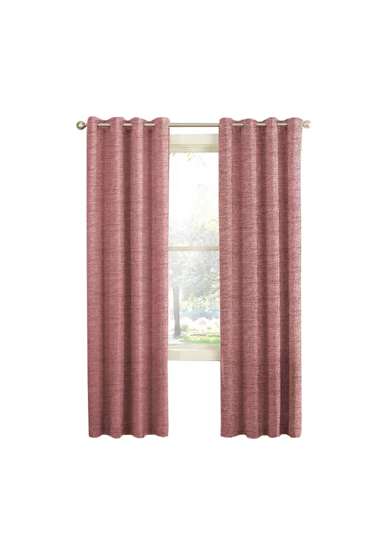 CORTINA BLACKOUT 100% 2 PAÑOS 140X220CM TEXTURA LINO ROSADO - 1
