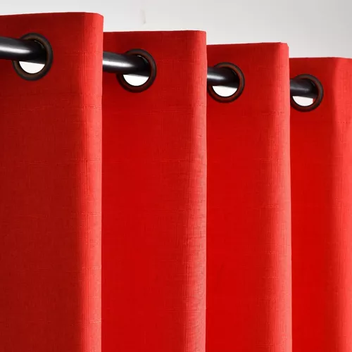 CORTINA LINO CON BLACKOUT ENGOMADO TÉRMICA 140X220 ROJO - 1