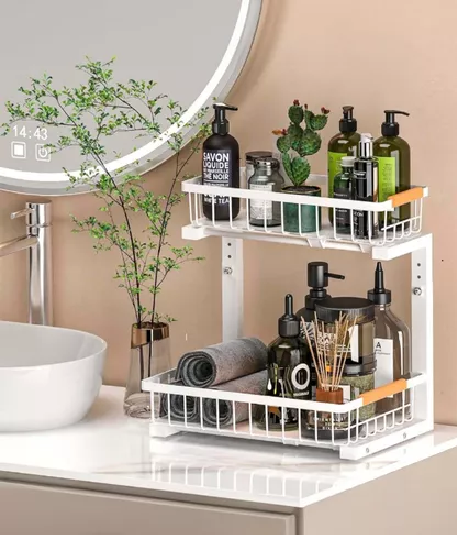 ORGANIZADOR ESTANTE MULTIUSO BAJO LAVAPLATOS COCINA BAÑO EN COLOR BLANCO - 5