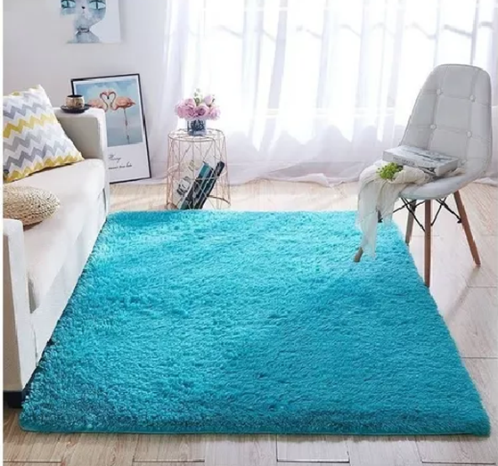 ALFOMBRA PELUDA GRANDE 2X2.4 M TURQUESA - 2