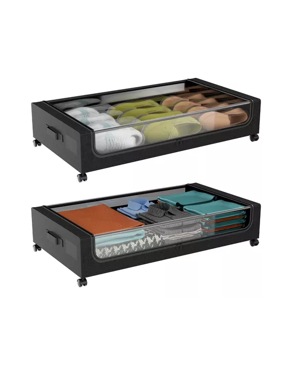 CAJA ORGANIZADORA BAJO CAMA CON RUEDAS 2 PIEZAS - 2
