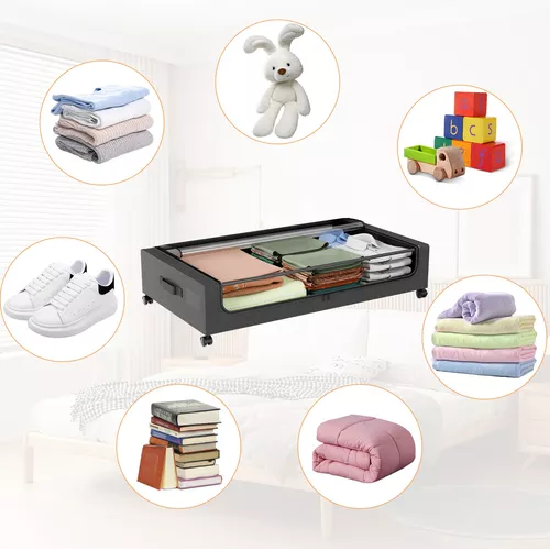 CAJA ORGANIZADORA BAJO CAMA CON RUEDAS 2 PIEZAS - 3