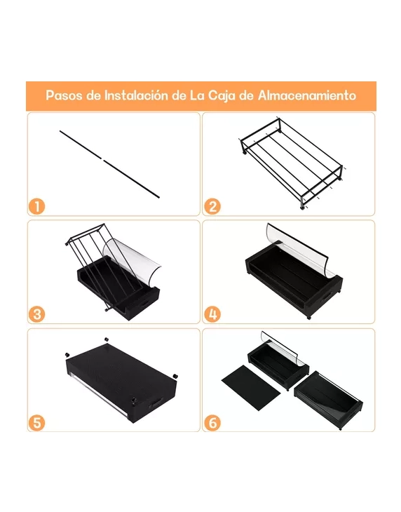 CAJA ORGANIZADORA BAJO CAMA CON RUEDAS 2 PIEZAS - 5