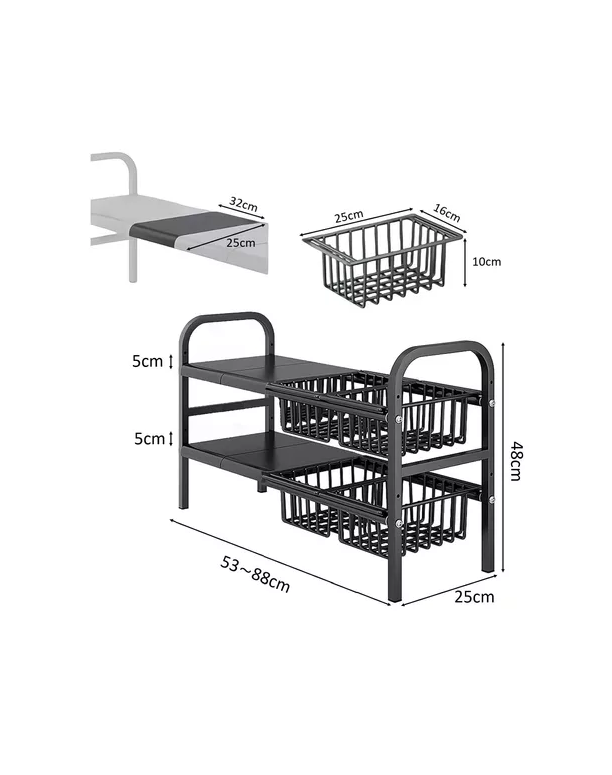 RACK COCINA BAJO FREGADERO ORGANIZADOR MODULAR ARMABLE - 2