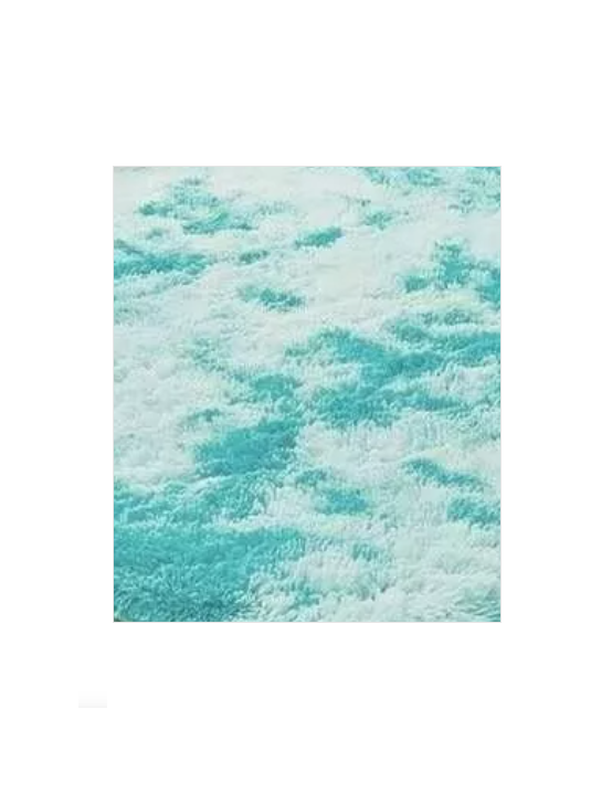 ALFOMBRA PELUDA GRANDE 2X2.4 M TURQUESA JASPEADO - 1