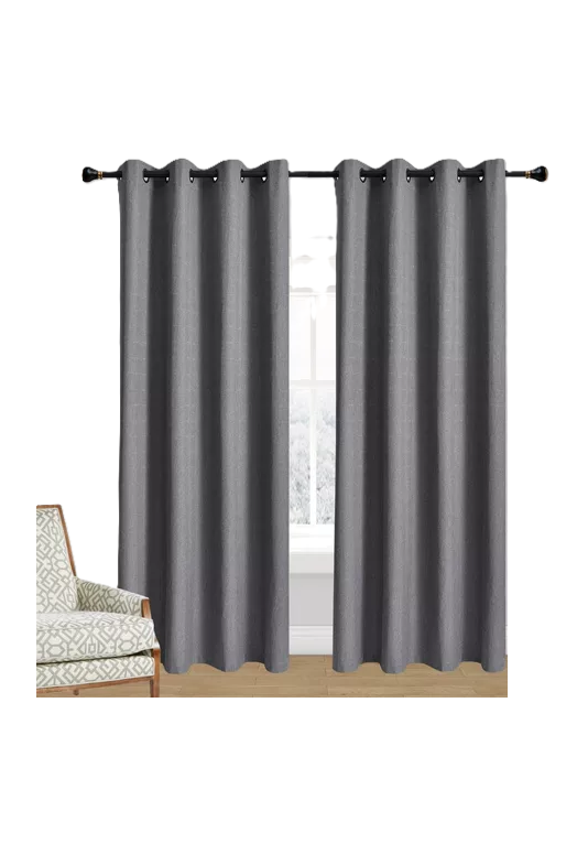 CORTINA LINO CON BLACKOUT ENGOMADO TÉRMICA 140X220 GRIS OSCURO - 1