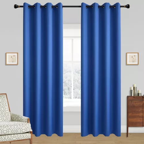 CORTINA LINO CON BLACKOUT ENGOMADO TÉRMICA 140X220 AZUL - 2