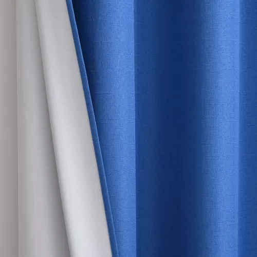 CORTINA LINO CON BLACKOUT ENGOMADO TÉRMICA 140X220 AZUL - 3
