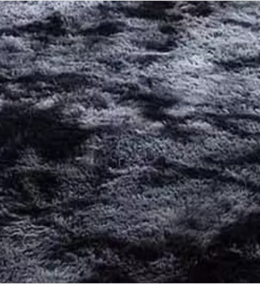 ALFOMBRA PELUDA GRANDE 2X2.4 M EN COLOR EN COLOR NEGRO JASPEADA - 1
