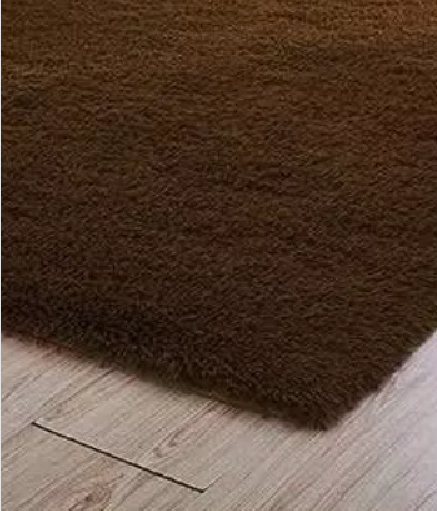 ALFOMBRA PELUDA GRANDE 2X2.4 M EN COLOR CAFE - 1