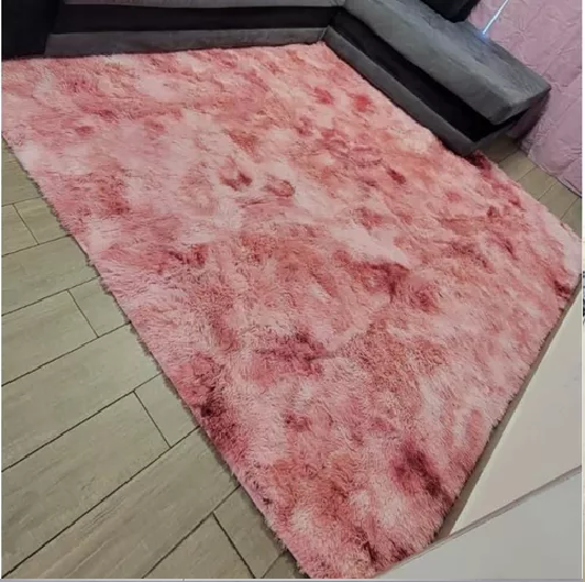 ALFOMBRA PELUDA GRANDE 2X2.4 M ROSADO JASPEADO - 2