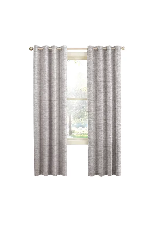 CORTINA BLACKOUT 100% 2 PAÑOS 140X220CM TEXTURA LINO GRIS CLARO - 1