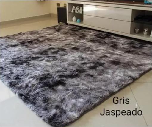 ALFOMBRA PELUDA LIVING HOGAR 150X200 CM GRIS JASPEADO - 1