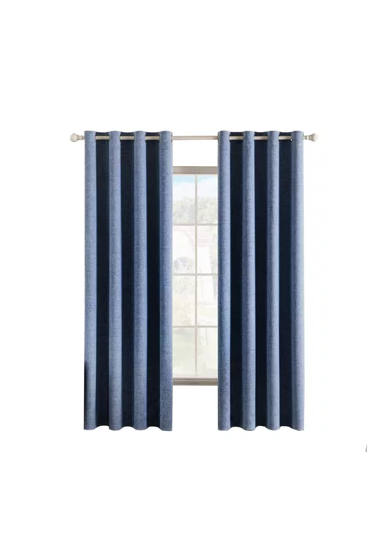 CORTINA BLACKOUT 100% 2 PAÑOS 140X220CM TEXTURA LINO DENIM - 1