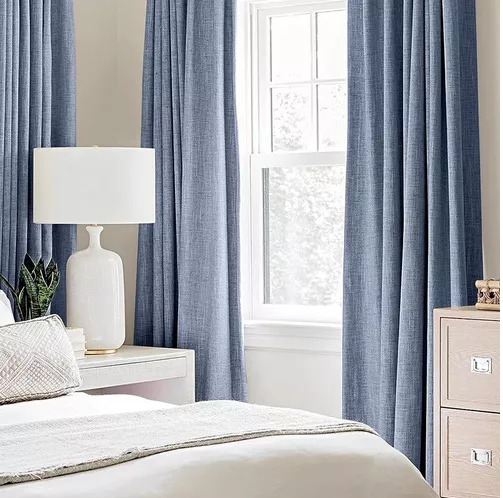 CORTINA BLACKOUT 100% 2 PAÑOS 140X220CM TEXTURA LINO DENIM - 2