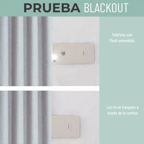 CORTINA BLACKOUT 100% 2 PAÑOS 138X226 CM TEXTURA LINO GRIS - 2
