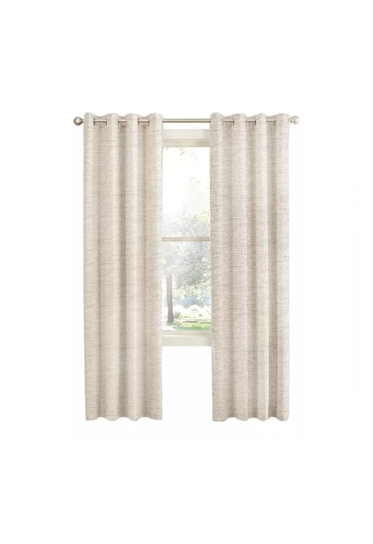 CORTINA BLACKOUT 100% 2 PAÑOS 140X220CM TEXTURA LINO CRUDO - 1